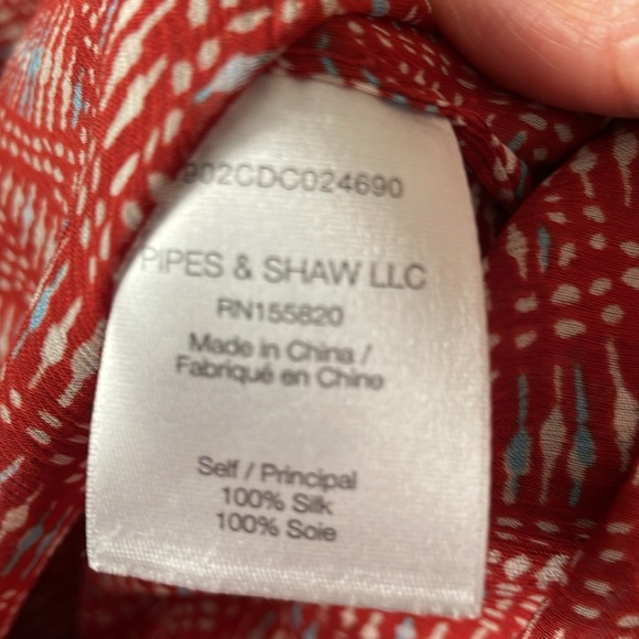 VERONICA BEARD Nicola Silk Geo Print Long Sleeve Button-front Blouse silk 4 B8 - Picture 5 of 5